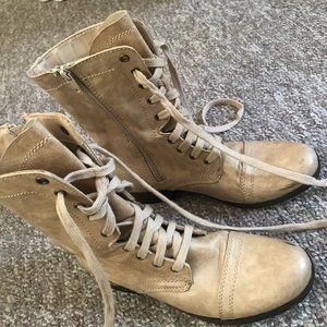Candie's Cream Combat Boots